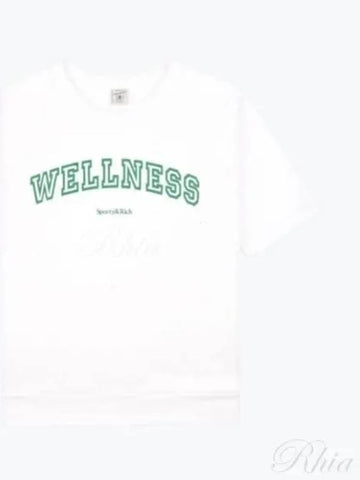 24 Wellness Ivy Shorts Sleeve Soft Crew Neck White Verde WS057S405WW T Shirt - SPORTY & RICH - BALAAN 1