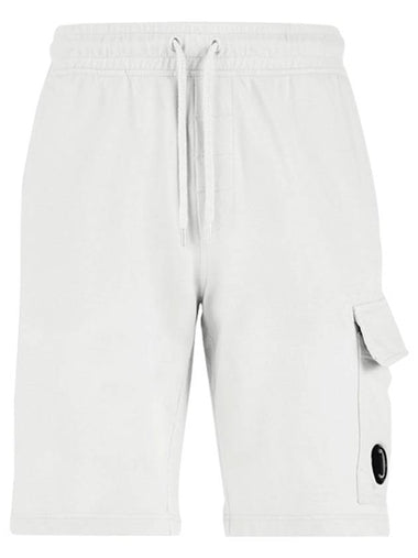 CP Company 12CMSB021A 002246G 103 Lens Wappen Bermuda Cargo Short Pants White Men’s Pants TJ - CP COMPANY - BALAAN 1