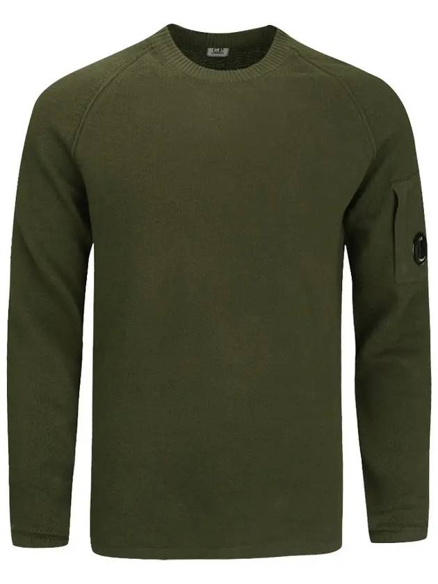 Lens Wappen Crew Neck Knit Top Khaki - CP COMPANY - BALAAN.