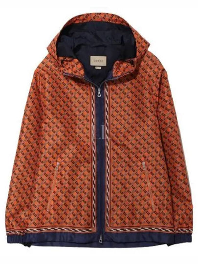 Logo Pattern Hooded Jacket Orange - GUCCI - BALAAN 2