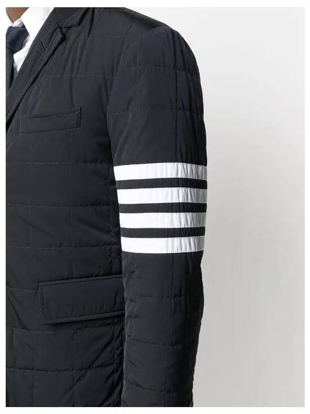 4 Bar Poly Twill Padding Blazer Jacket Navy - THOM BROWNE - BALAAN 4