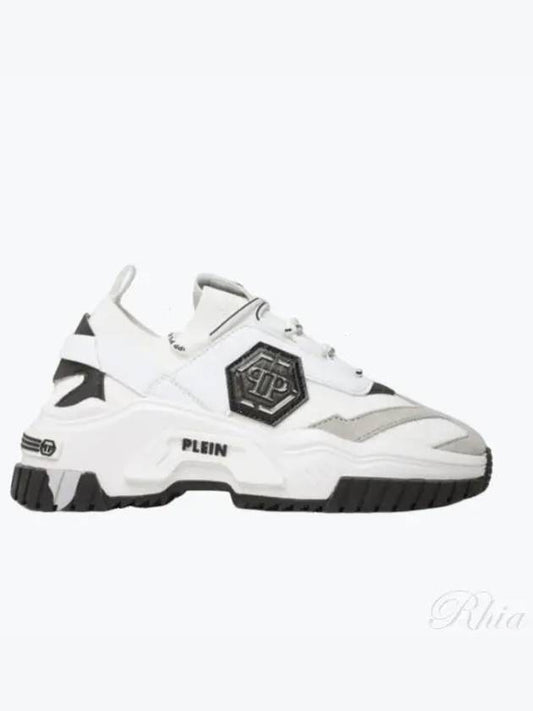 Logo Thick Soled Low Top Sneakers White - PHILIPP PLEIN - BALAAN 2