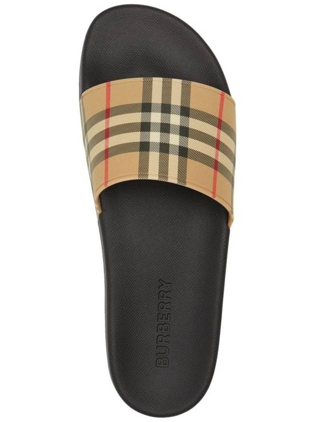 Vintage Check Print Slippers Black Beige - BURBERRY - BALAAN 5