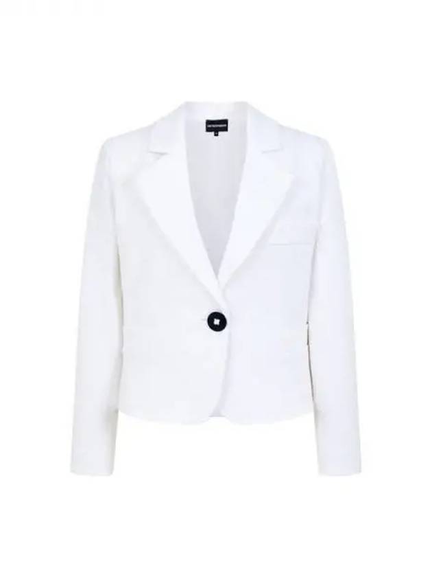 Women s Textured One Button Jacket White 270333 - EMPORIO ARMANI - BALAAN 1