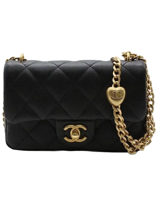 Calfskin Mini Flap Shoulder Bag Black - CHANEL - BALAAN 1