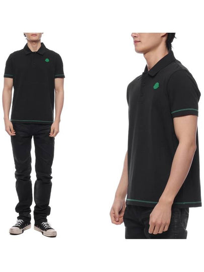 Men's Logo Patch Polo Shirt Black - MONCLER - BALAAN 2