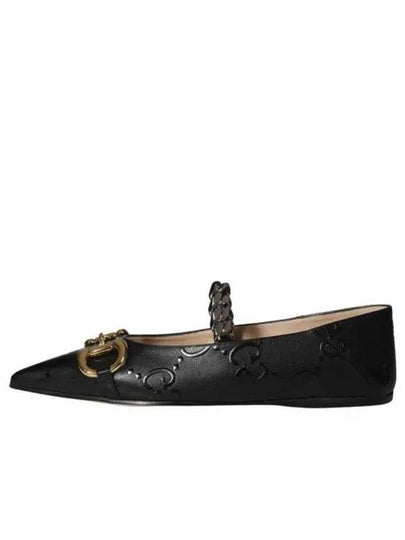 Horsebit Monogram GG Ballerina Black - GUCCI - BALAAN 2