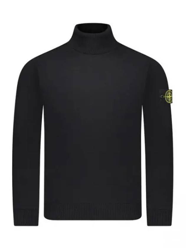 Wappen Patch Virgin Wool Turtleneck Black - STONE ISLAND - BALAAN 2