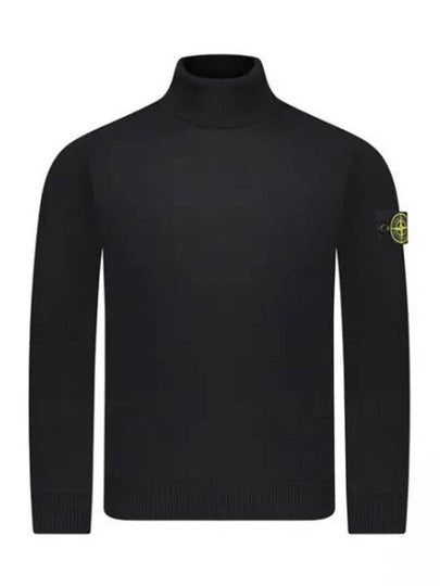 Wappen Patch Virgin Wool Turtleneck Black - STONE ISLAND - BALAAN 2