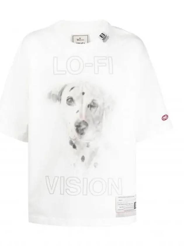 24 A12TS652 White Dog Print Tee - MIHARA YASUHIRO - BALAAN 1