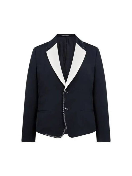 Y's color combination lapel wool single jacket black - YOHJI YAMAMOTO - BALAAN 1