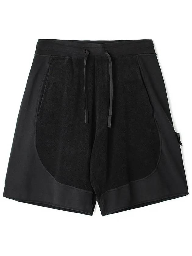 Cotton Terry Garment Dyed Shorts Black - STONE ISLAND - BALAAN 2