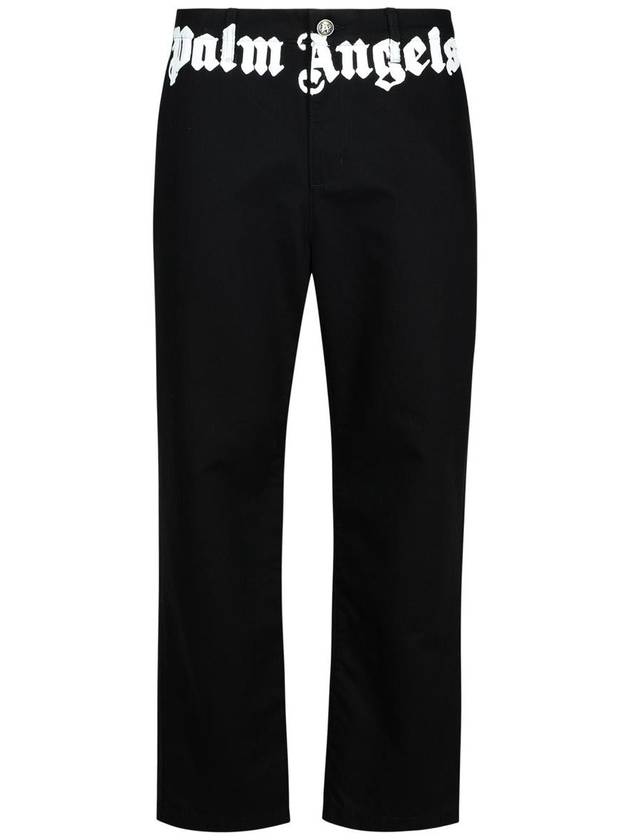 Palm Angels Black Cotton Trousers - PALM ANGELS - BALAAN 1