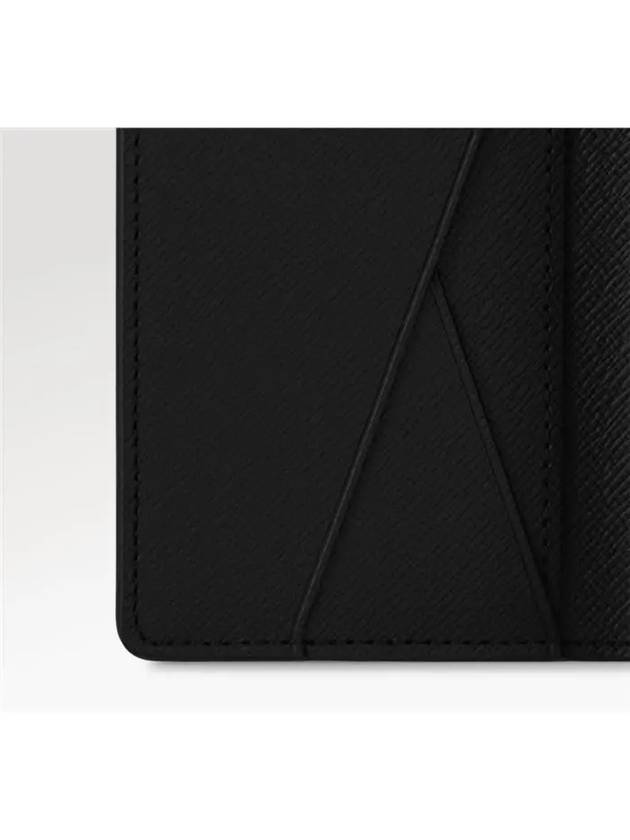 Pocket Organizer Taiga Leather Card Wallet Black - LOUIS VUITTON - BALAAN 5