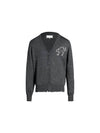 Embroidered Logo Wool Cardigan Dark Grey - MAISON MARGIELA - BALAAN 1