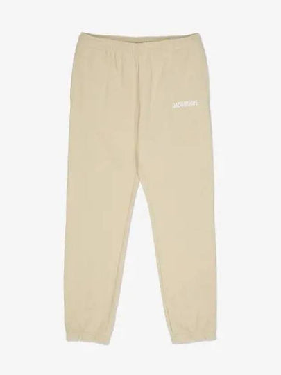 Le Jogging Logo Print Cotton Track Pants Light Beige - JACQUEMUS - BALAAN 2