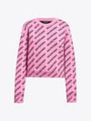 Mini All-Over Logo Knit Top Pink - BALENCIAGA - BALAAN 2