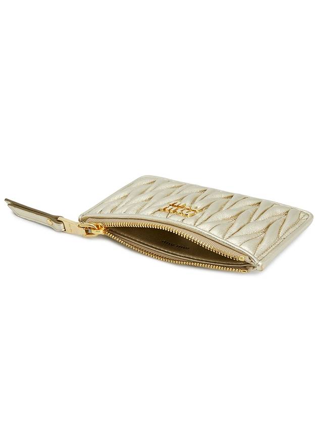 Matelasse Leather Envelope Card Wallet Pyrite - MIU MIU - BALAAN 5