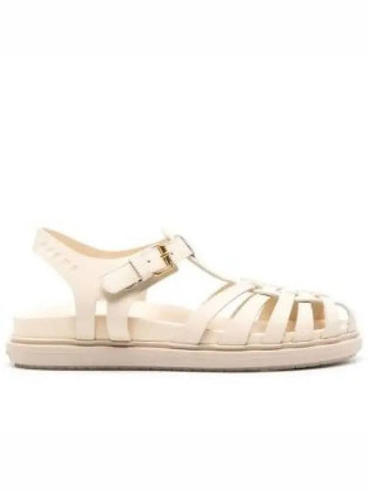 Leather Flat Sandals Beige - MARNI - BALAAN 2