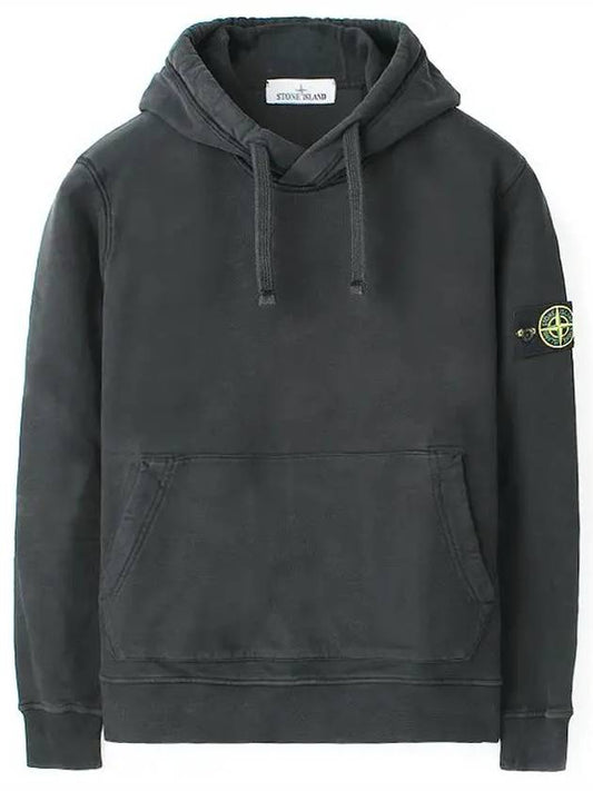 Wappen Patch Cotton Fleece Hoodie Charcoal - STONE ISLAND - BALAAN 2