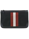 Cayard Metal Logo Stripe Clutch Bag Black - BALLY - BALAAN 1