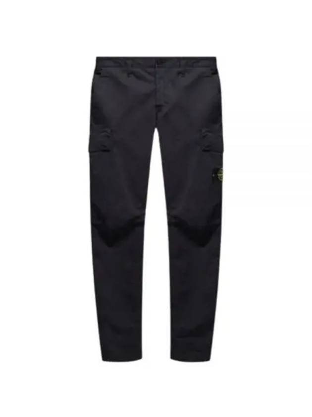 Logo Patch Cargo Straight Pants Black - STONE ISLAND - BALAAN 2