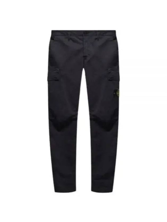 Logo Patch Cargo Straight Pants Black - STONE ISLAND - BALAAN 2