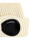 Signature Goggles Wool Beanie White - CP COMPANY - BALAAN 4