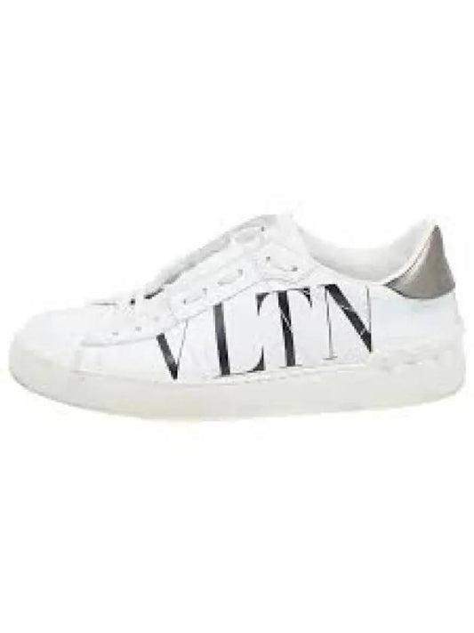 Men's VLTN Logo Open Low Top Sneakers White - VALENTINO - BALAAN 2