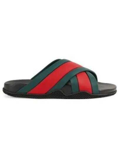 X Strap Web Rubber Slippers - GUCCI - BALAAN 2