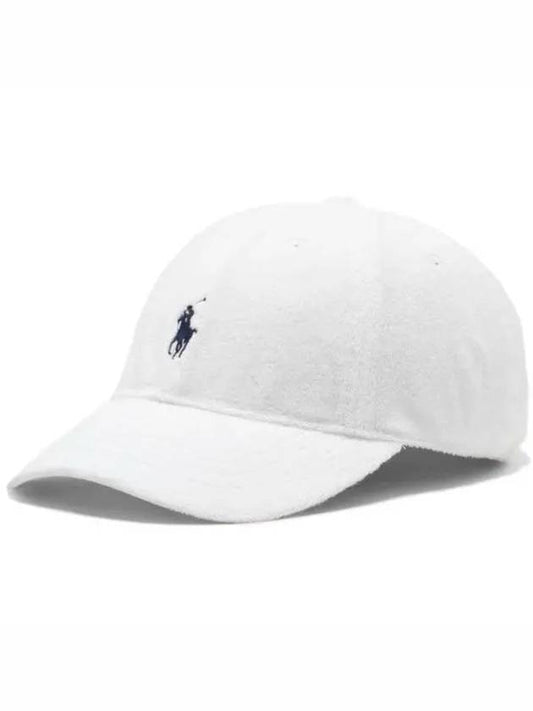 Pony Logo Cotton Terry Ball Cap White - POLO RALPH LAUREN - BALAAN 2