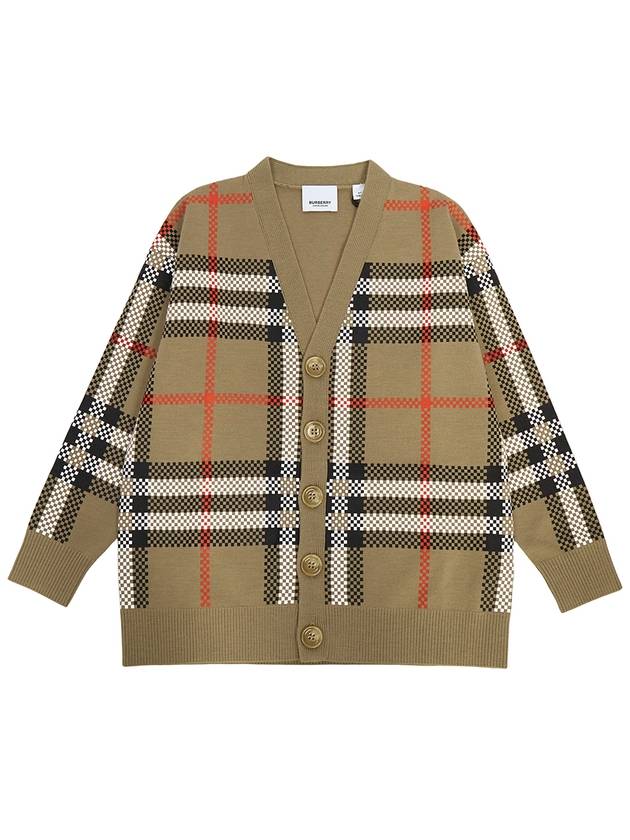 Kids Vintage Check Wool Cardigan Beige - BURBERRY - BALAAN 2