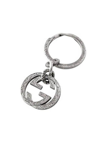 Interlocking G Key Ring Silver YBF455308001 - GUCCI - BALAAN 1