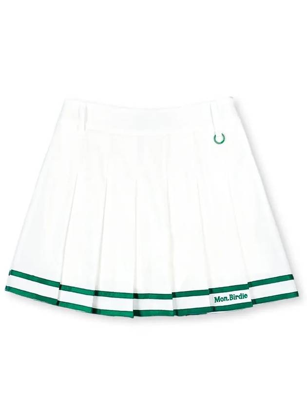 DOUBLE LINE PLEATS SKIRT Double line logo pleated skirt WHITE&GREEN - MONBIRDIE GOLF - BALAAN 2