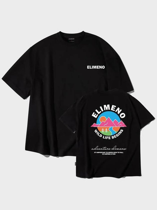 Wild Mountain Overfit Short Sleeve T Shirt Black - ELIMENO - BALAAN 2