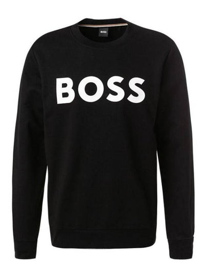 Logo Print Crew Neck Sweatshirt Black - HUGO BOSS - BALAAN 2