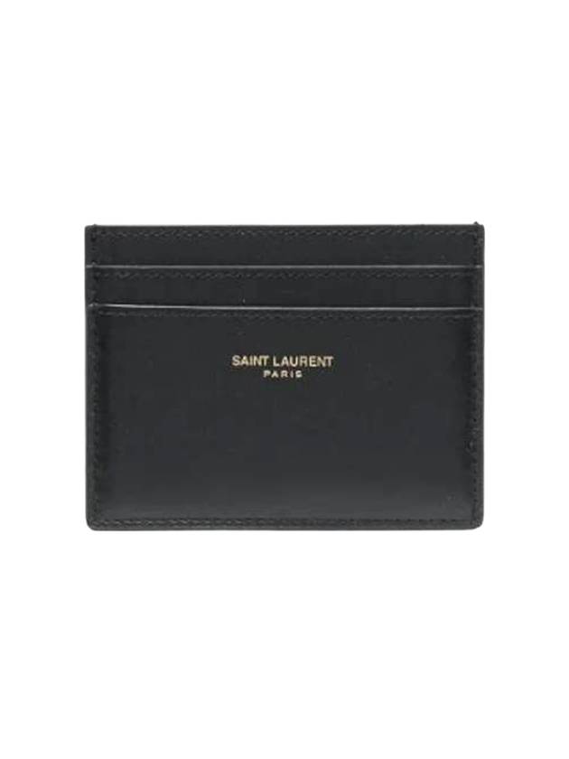 Paris Matte Leather Card Holder Black - SAINT LAURENT - BALAAN 1