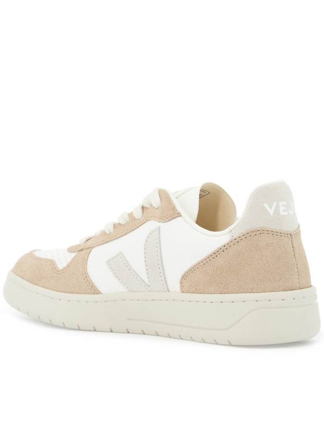 V 10 Chromefree Leather Low Top Sneakers White Natural Sahara - VEJA - BALAAN 4