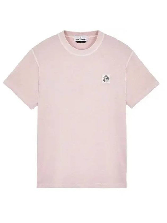 Men's Logo Short Sleeve T-Shirt Light Pink - STONE ISLAND - BALAAN 1