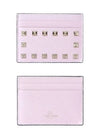 Rockstud leather card wallet pink - VALENTINO - BALAAN 2