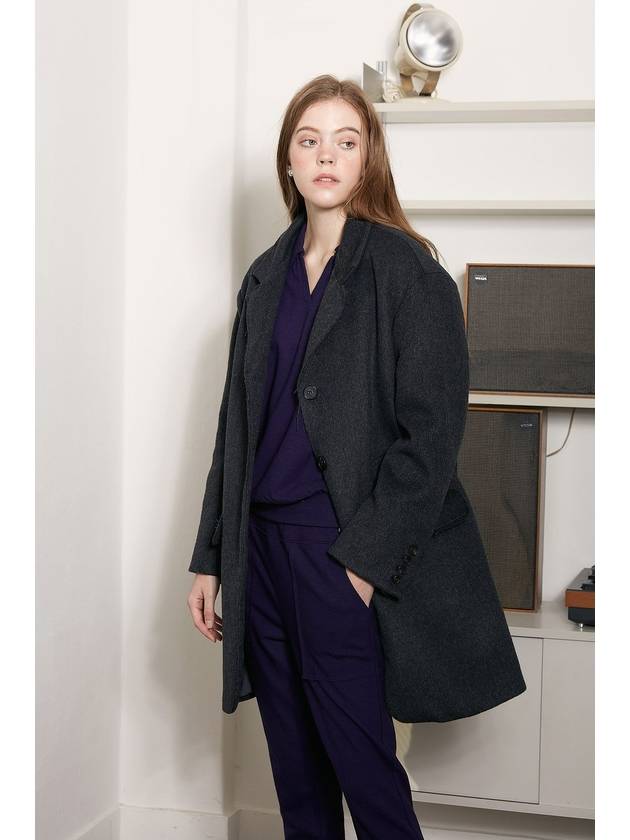 Surf Clam Wool SIngle Coat Chacoal - VIBEREEN - BALAAN 5