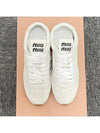 Women s Logo Suede Leather Sneakers White 5E114E 054 F0009 - MIU MIU - BALAAN 5