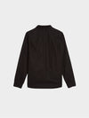 Light Cotton Embroidered Logo Over Long Sleeve Shirt Black - STONE ISLAND - BALAAN 3