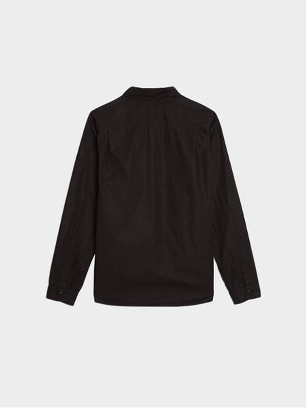 Light Cotton Embroidered Logo Over Long Sleeve Shirt Black - STONE ISLAND - BALAAN 3