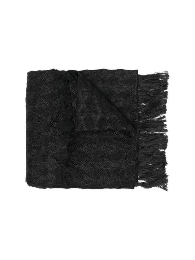 Embroidery Pattern Silk Scarf Black - MAISON MARGIELA - BALAAN 2