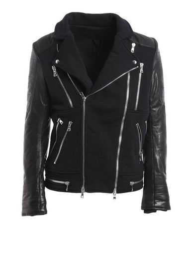 Biker Sheepskin Jacket Black - BALMAIN - BALAAN 1