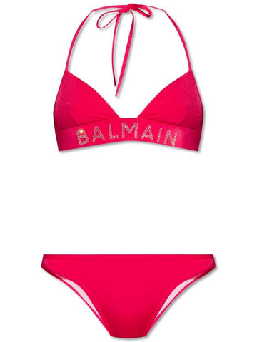 Balmain Bikini With Logo, Women's, Pink - BALMAIN - BALAAN 1