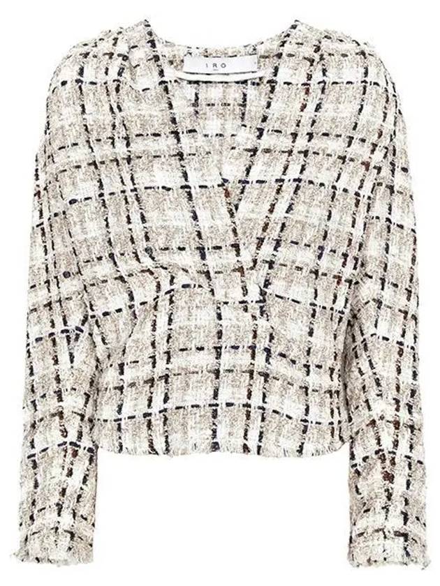 Patria V-Neck Tweed Blouse Ecru - IRO - BALAAN 2