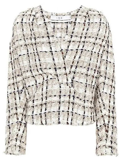 Patria V-Neck Tweed Blouse Ecru - IRO - BALAAN 2