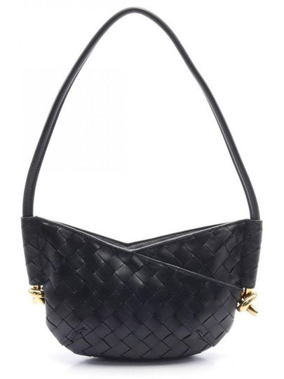 Solstice Intrecciato Mini Leather Shoulder Bag Black - BOTTEGA VENETA - BALAAN 2